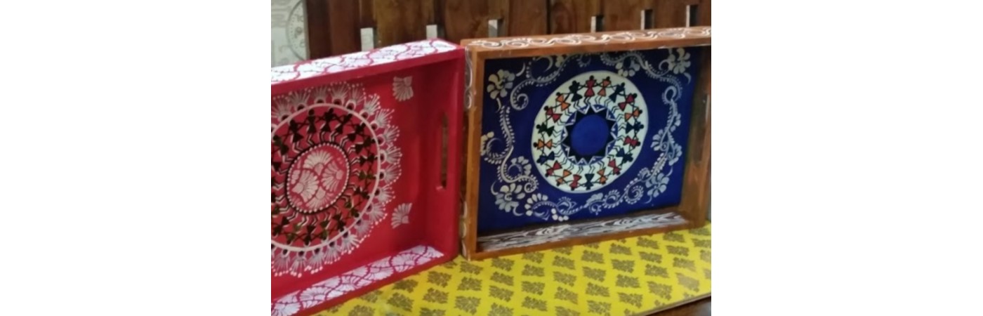 Hand Painted Wooden Tray 4